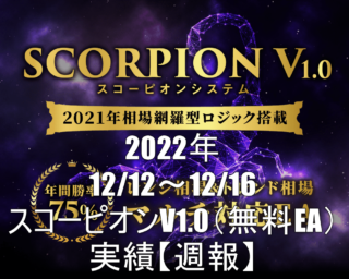 FX自動売買 スコーピオンV1.0（無料EA）実績【週報】（12/12-12/16）